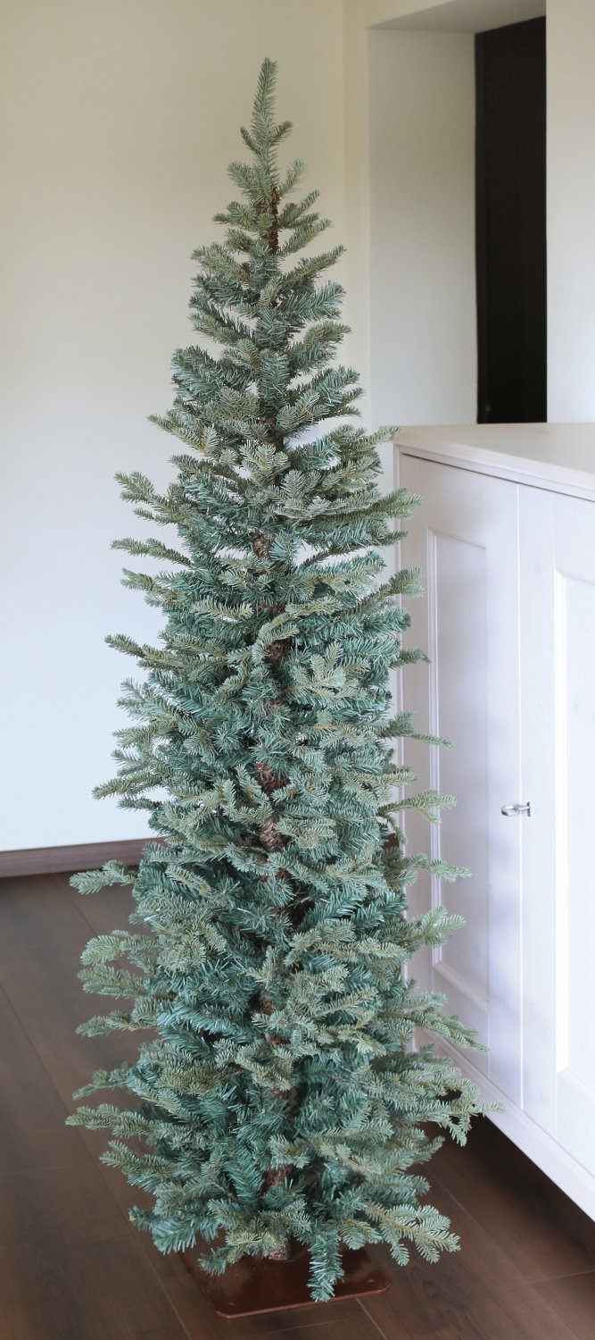 Künstlicher Tannenbaum, schmal, 195 cm, frostgrün