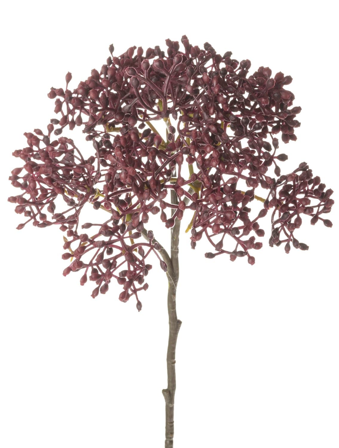 Artificial virburnum branch "Vintage", 54 cm, burgundy red