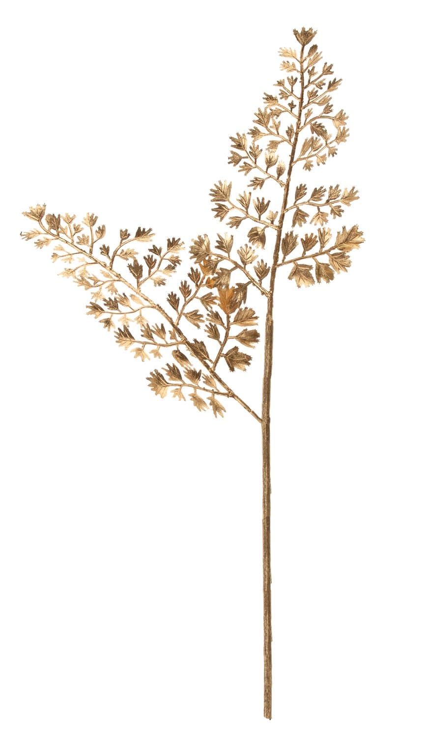 Faux fern branch, 2 pieces, 40 cm, gold