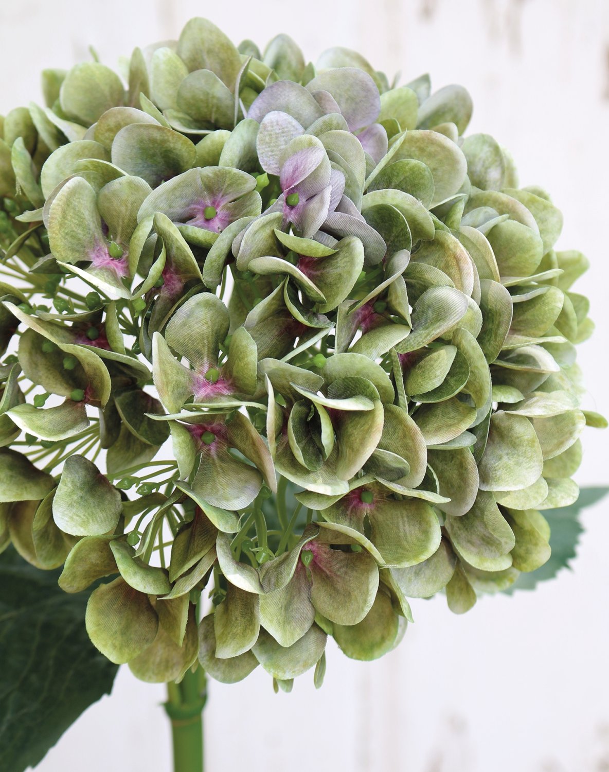 Faux hydrangea, 65 cm, green-pink