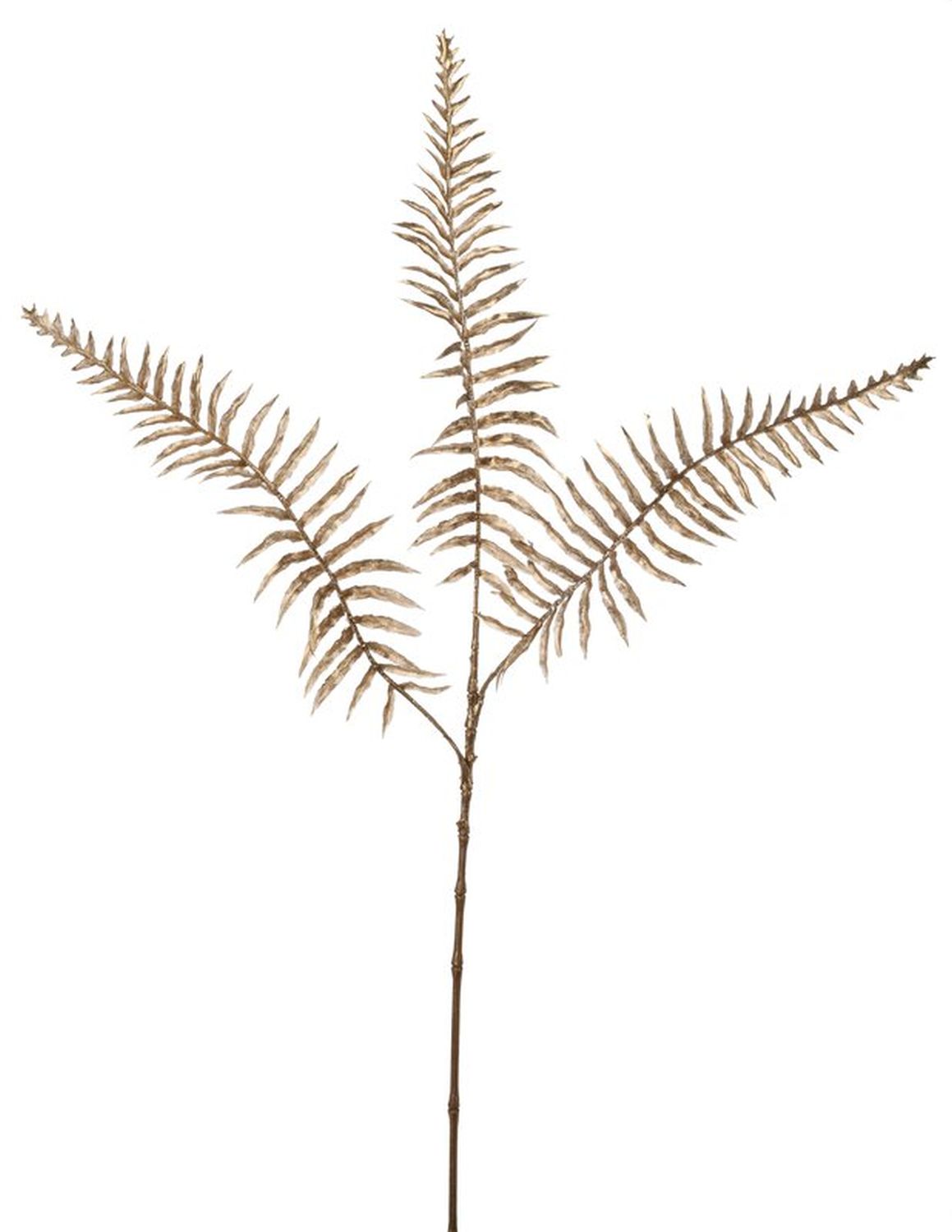 Artificial fern branch, 68 cm, gold