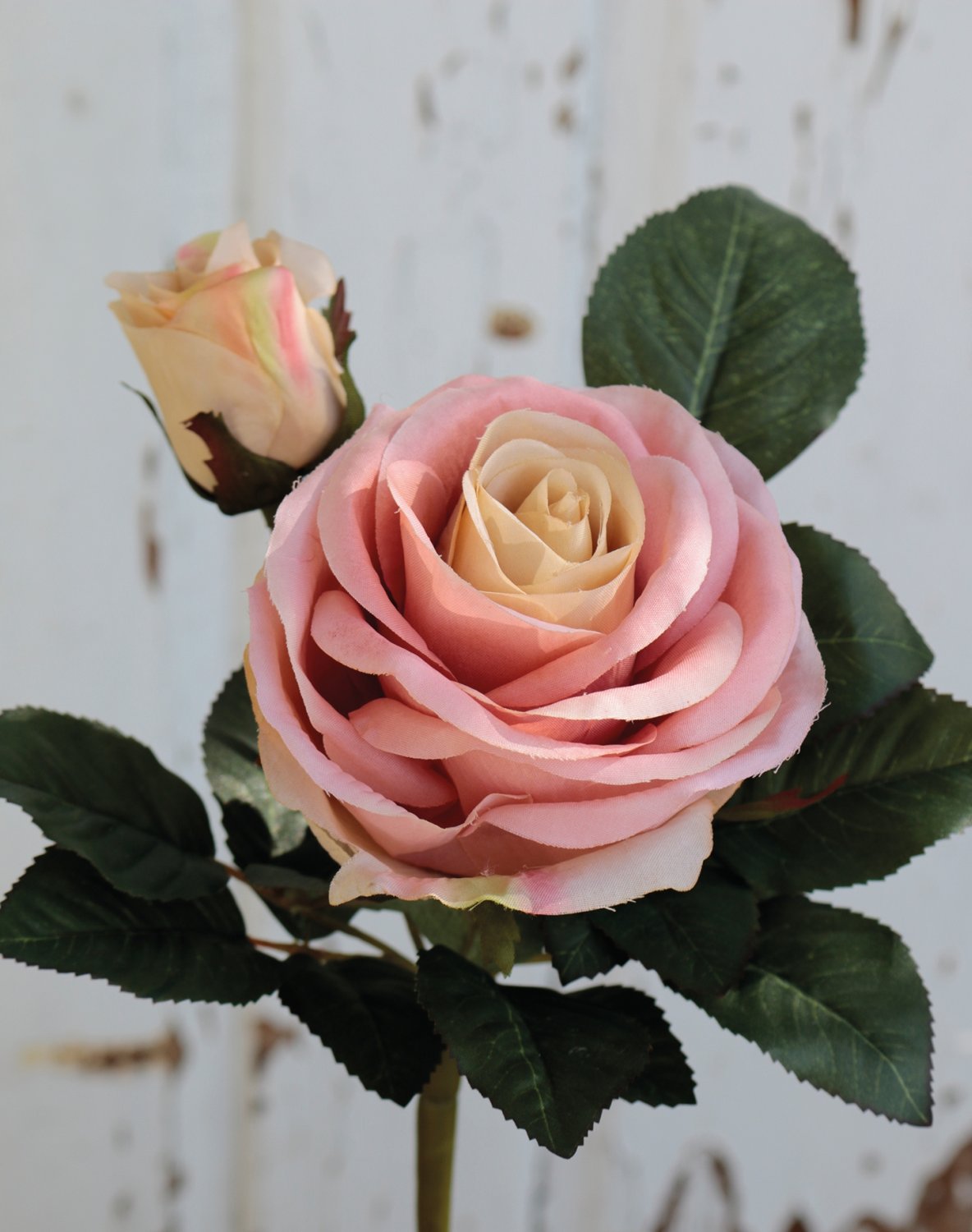 Künstliche Rose, 1 Blüte, 1 Knospe, 23 cm, rosa Künstliche Rose, 1 Blüte, 1 Knospe, 23 cm, rosa
