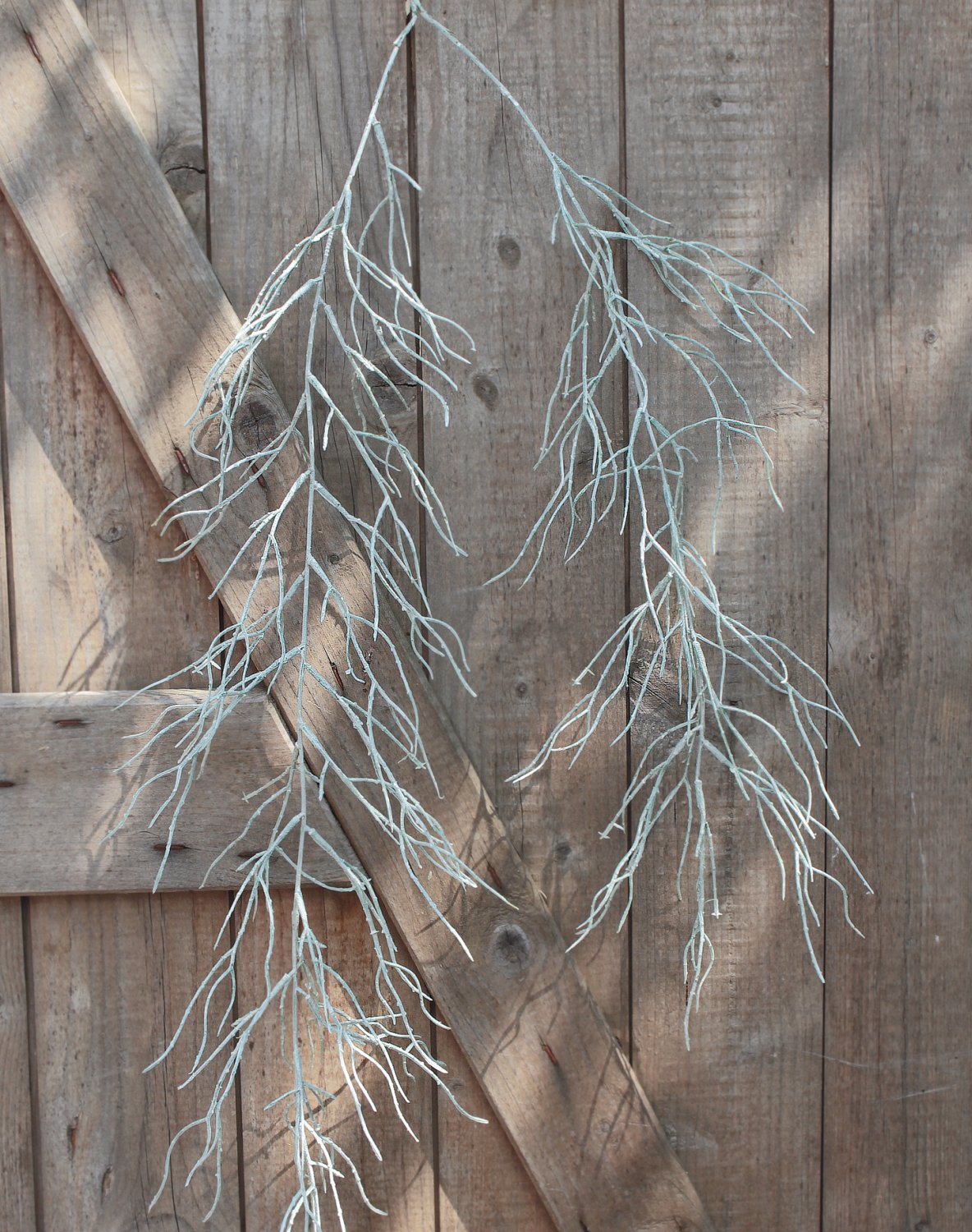 Künstliche Tillandsia, hängend, 104 cm, frost-grün