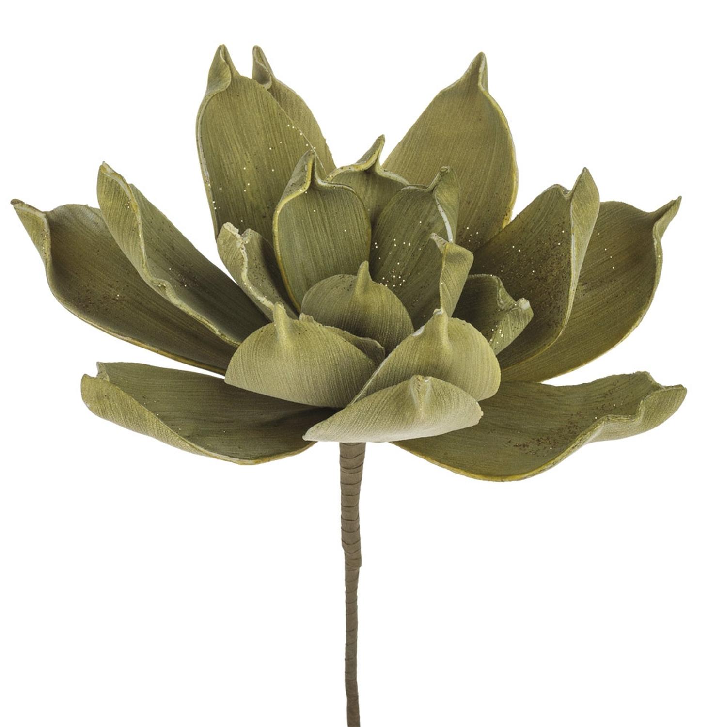 Deko Soft flower 'Aloe' mit Glitzer, 30 cm, grün-gold