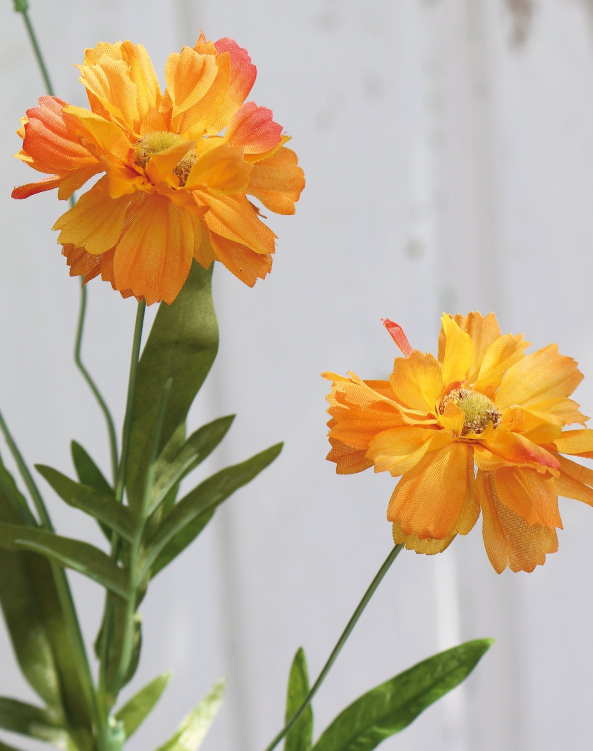 Künstliche Cosmea, 4 Blüten, 65 cm, orange