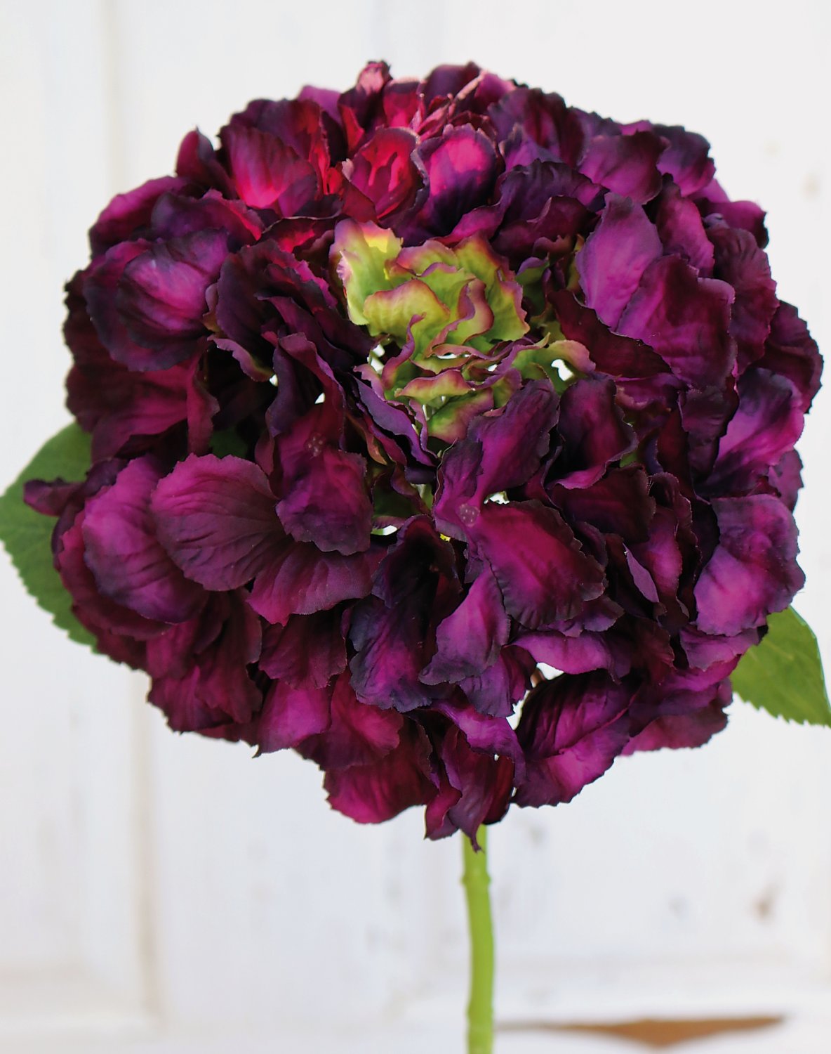 Hydrangea silk flower, 40 cm, antique-dark rose