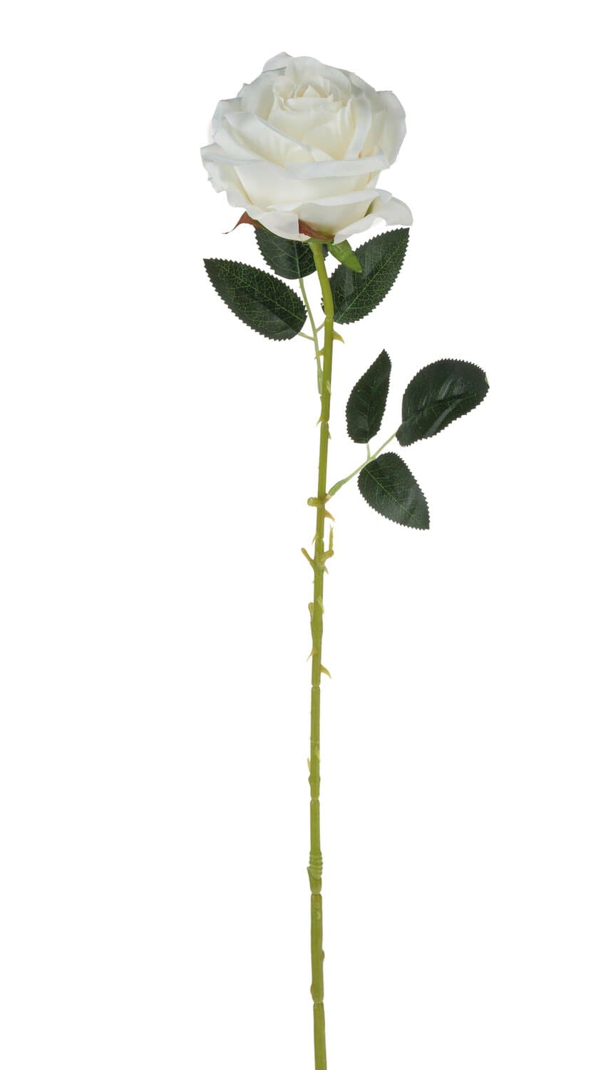 Artificial rose, 65 cm, Ø 9 cm, cream-white