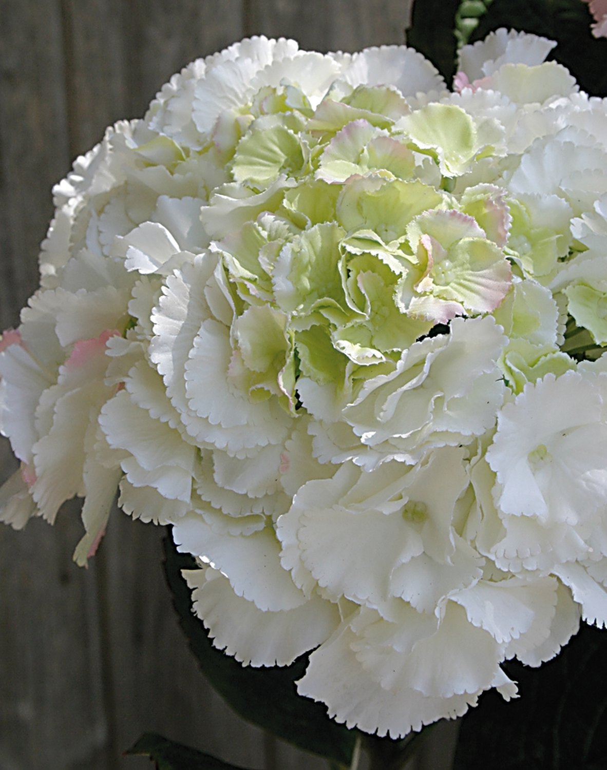 Künstliche Hortensie, 70 cm, weiß-grün