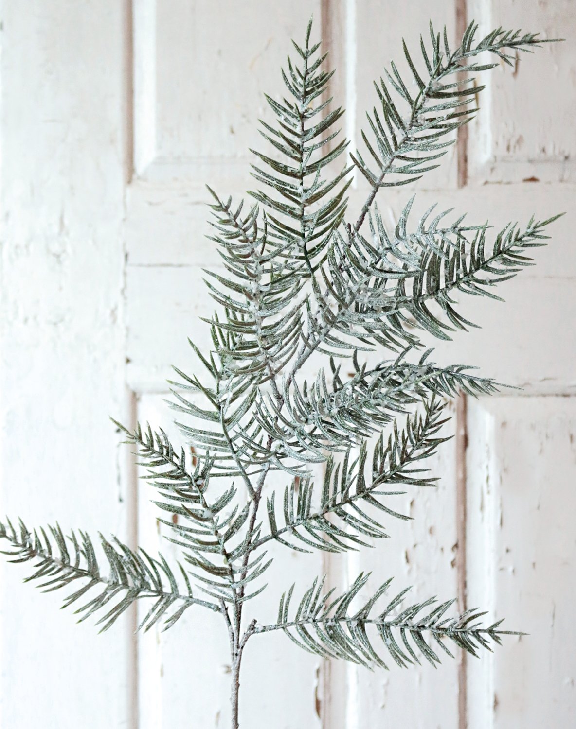Faux cypress branch, 80 cm, frosted green