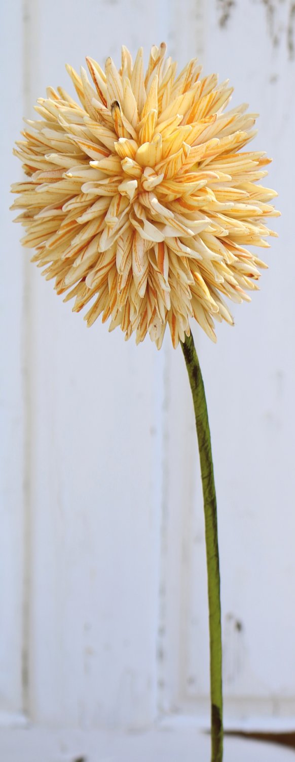 Artificial soft flower 'allium', 80 cm, yellow-white