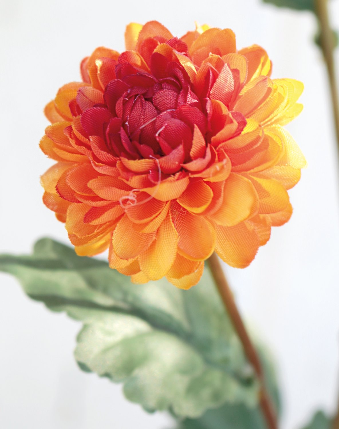 Faux Chrysanthemum, 5-flowers, 68 cm, orange