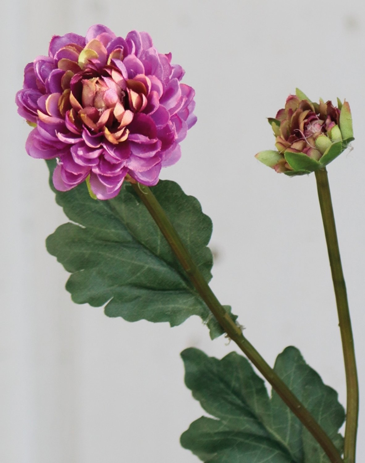 Künstliche Chrysantheme, 5-fach, 68 cm, violett-grün