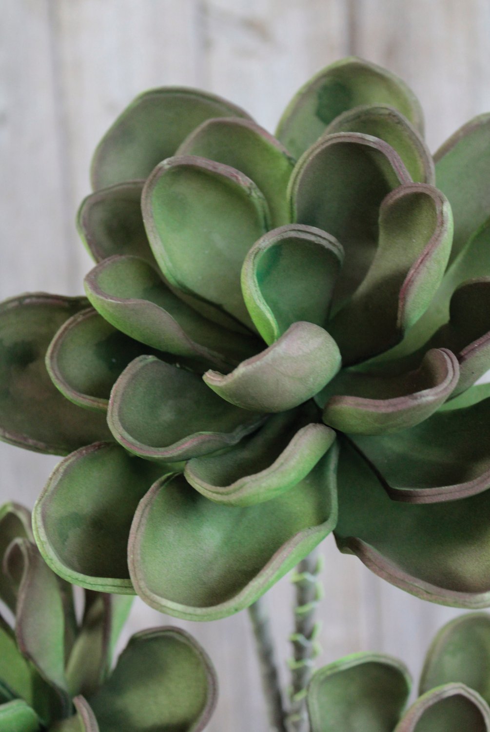 Artificial soft flower 'echeveria', 95 cm, green