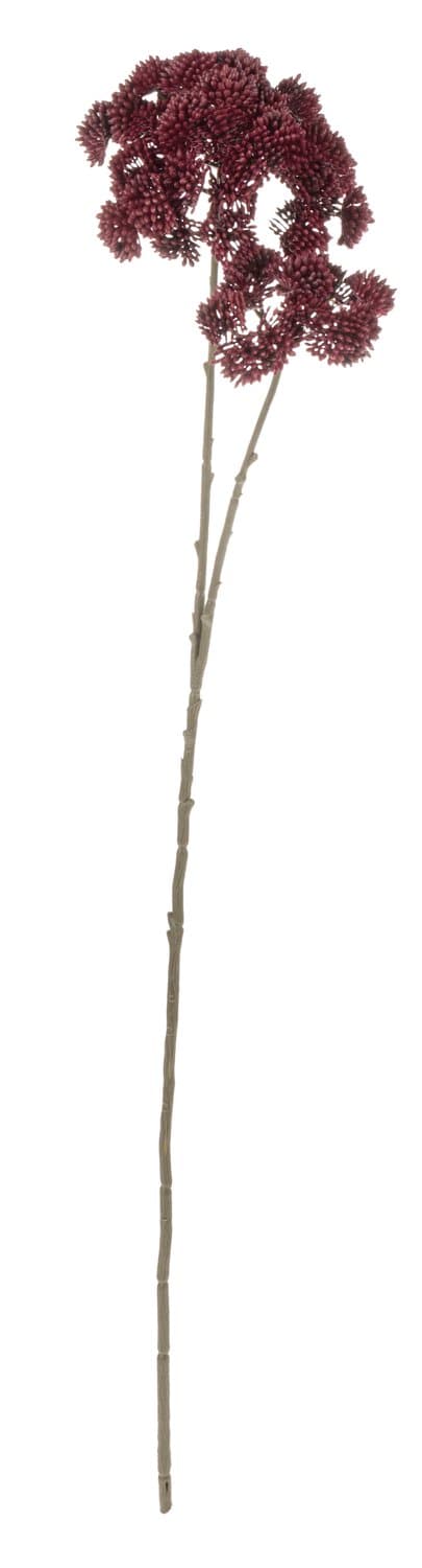 Künstlicher Sedum Zweig "Vintage", 70 cm, burgunderrot