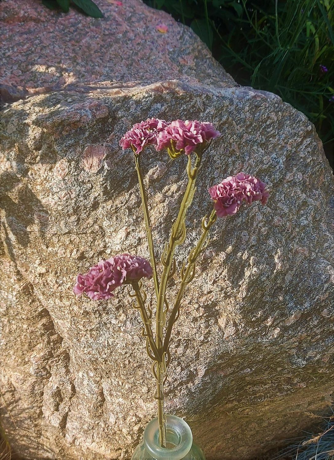 Artificial flower statice "Vintage", 64 cm, antique dark pink