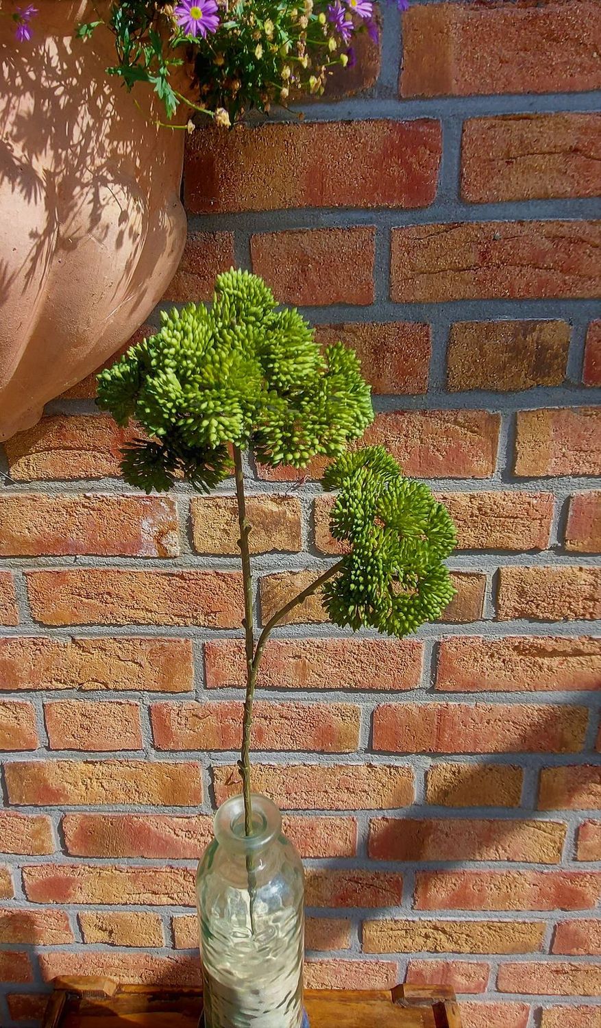 Fake sedum branch "Vintage", 70 cm, green