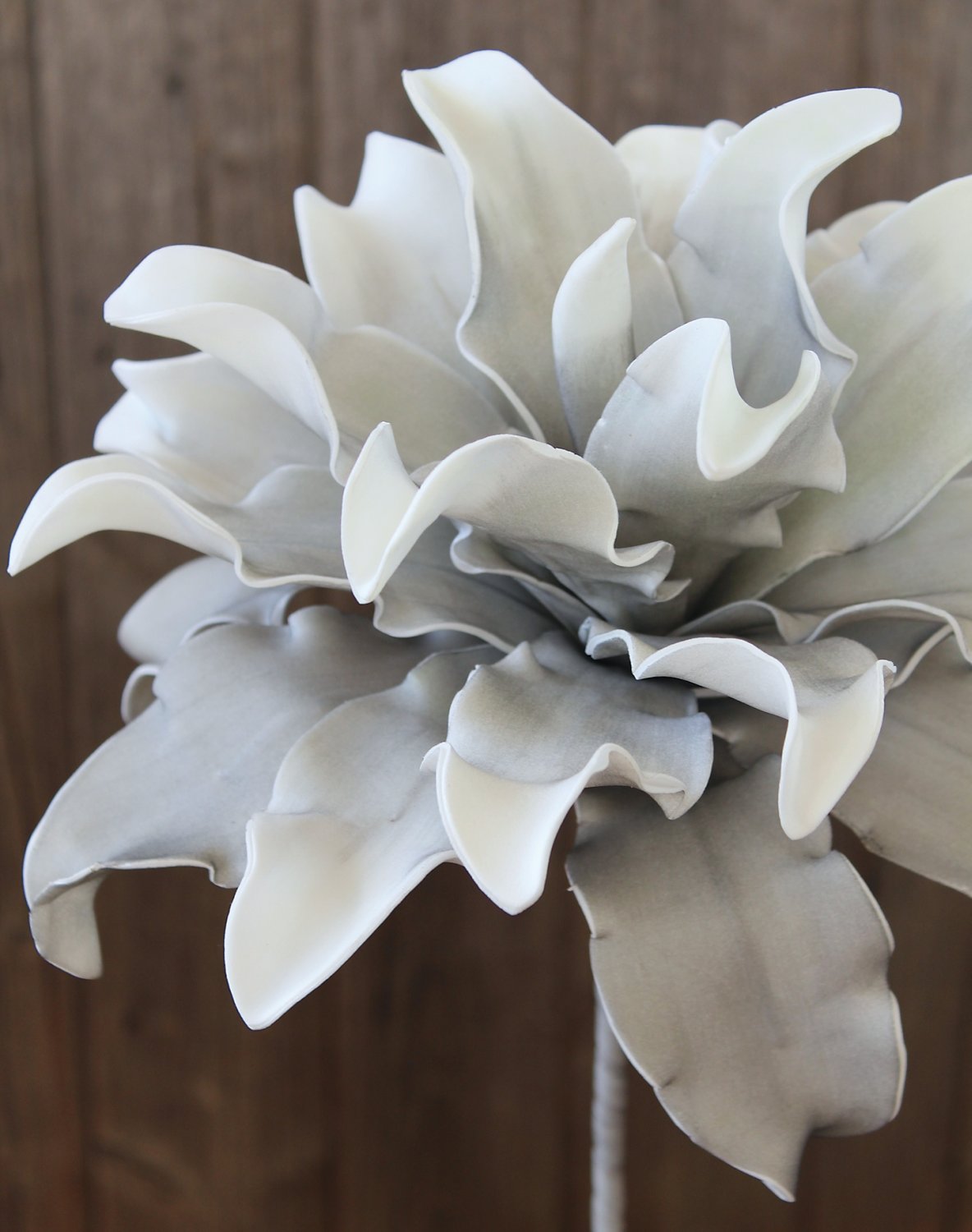 Artificial soft flower 'protea', 38 cm, grey