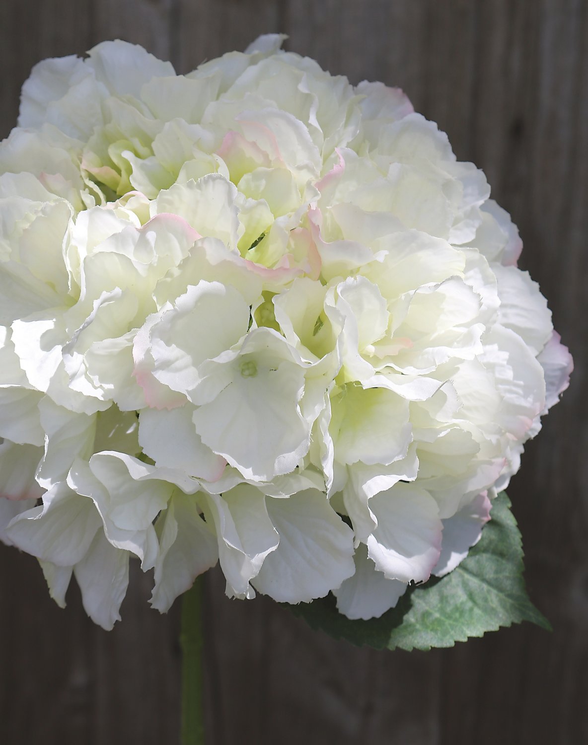 Künstliche Hortensie, 40 cm, weiß-grün