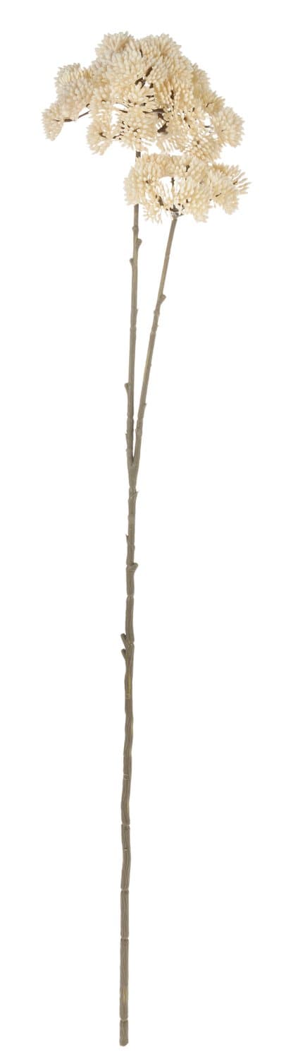 Artificial sedum branch "Vintage", 70 cm, cream-white