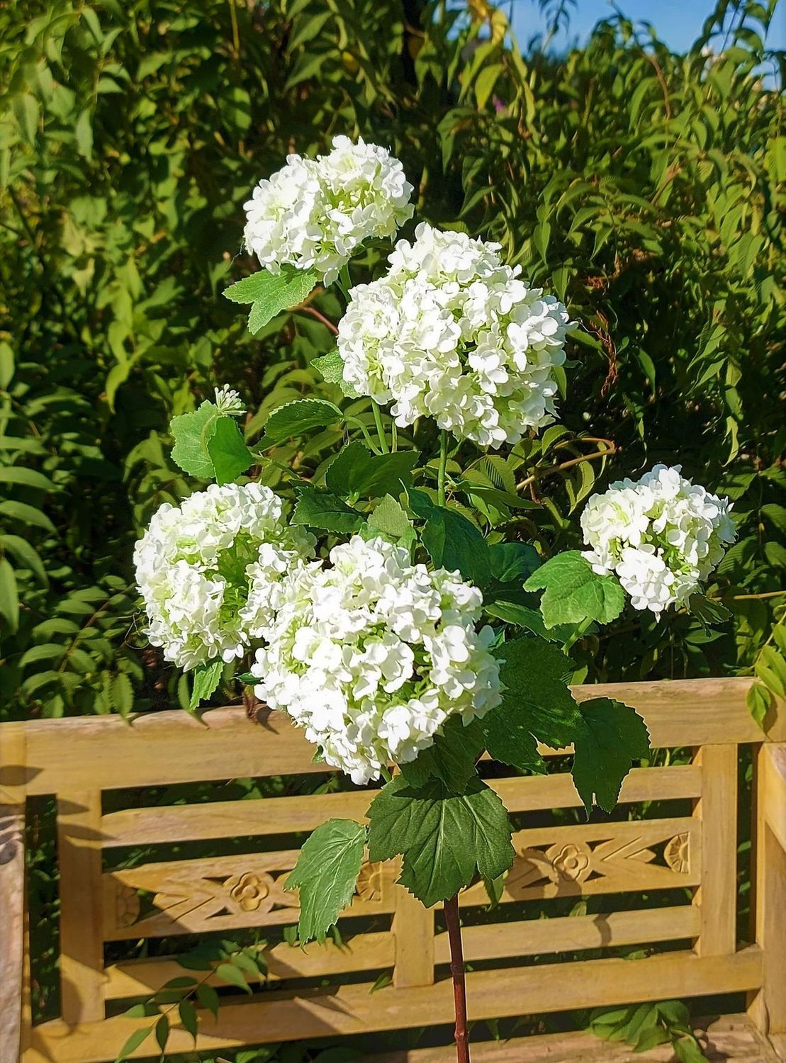 Kunstzweig Schneeball, 84 cm, creme-weiß