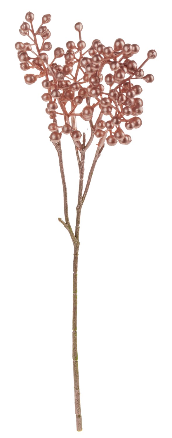 Deco berry branch "Vintage", 40cm, champagne-camelie