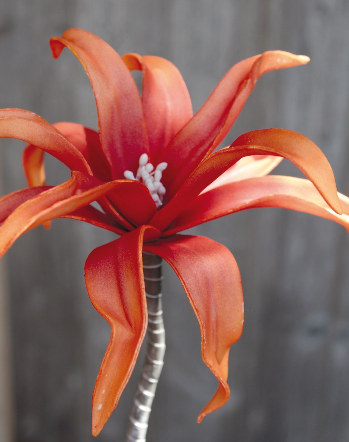 Artificial soft flower 'exotic', 5 flowers, 115 cm, orange
