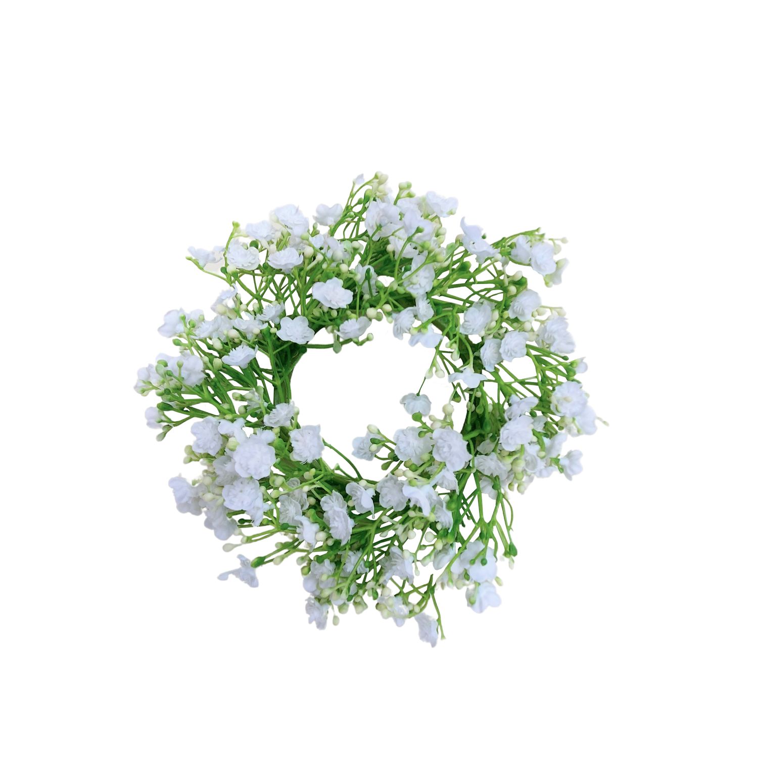 Artificial gypsophilia wreath, Ø 20 cm, cream-white