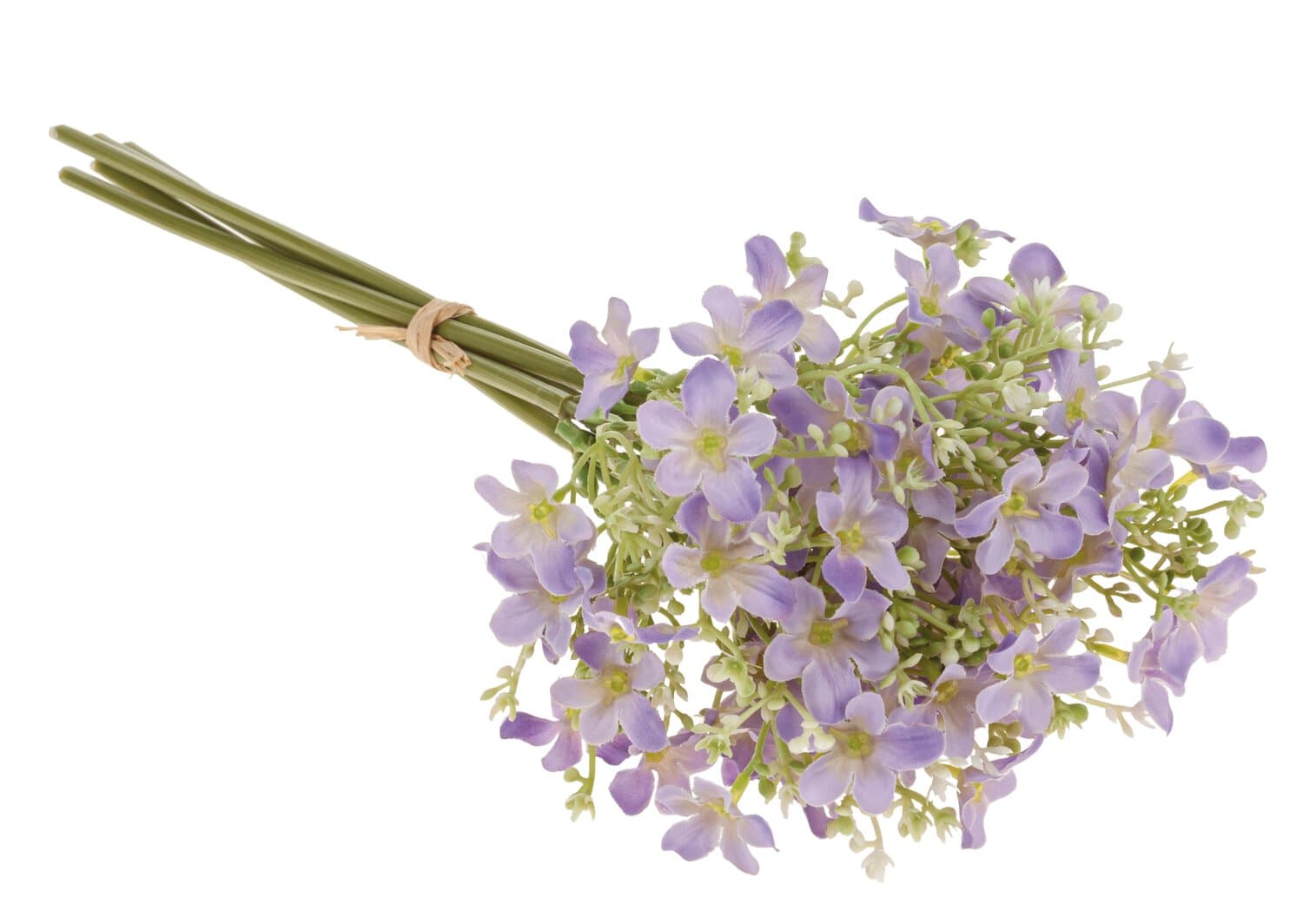 Künstliche Blumen im Bund, 5 Stück, 38 cm, violett-weiß