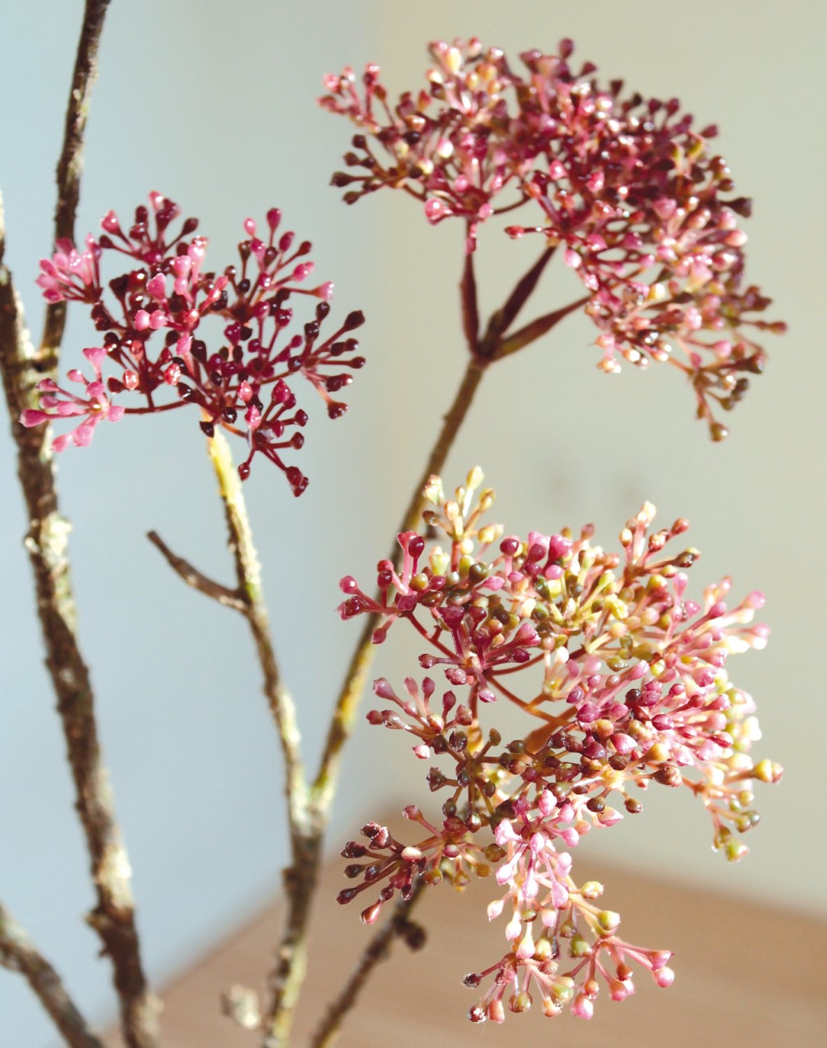 Artificial Viburnum stem, 100 cm, burgundy