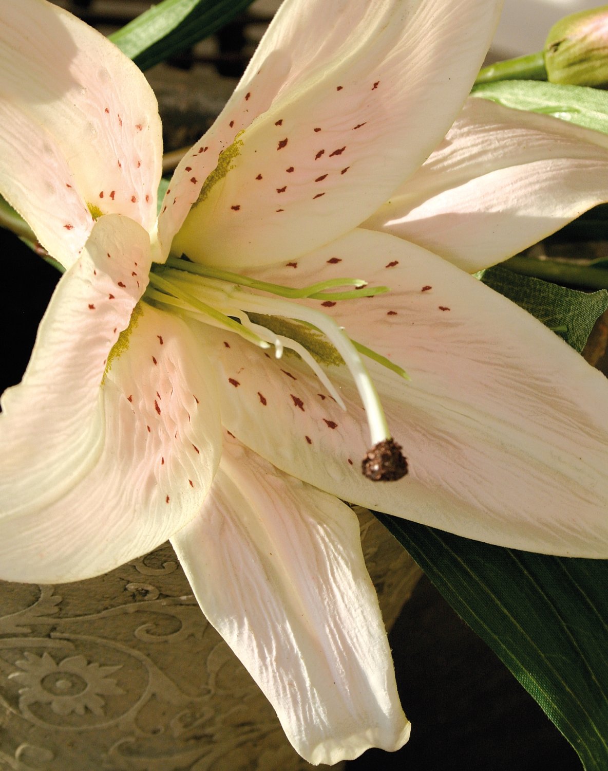 Künstliche Lilie Casablanca, 80 cm, 2 Blüten, 1 Knospen, Real Touch Soft, hellrosa