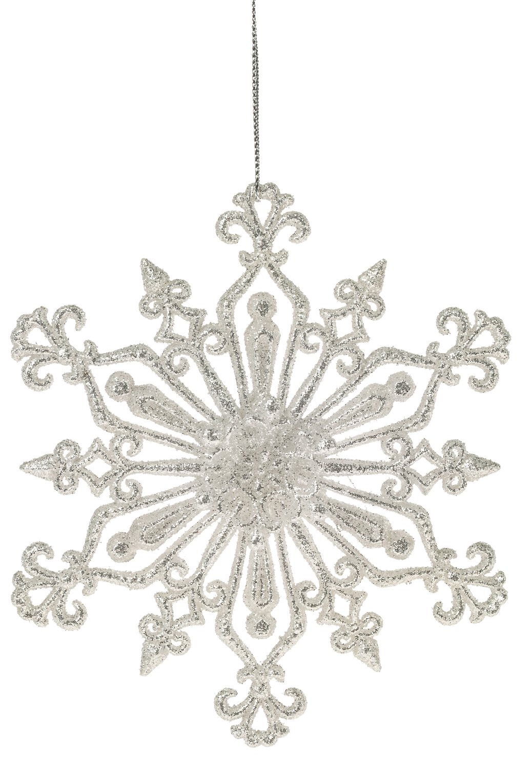 Cristallo di ghiaccio decorativo in acrilico, 2 pezzi, Ø 13 cm, argento