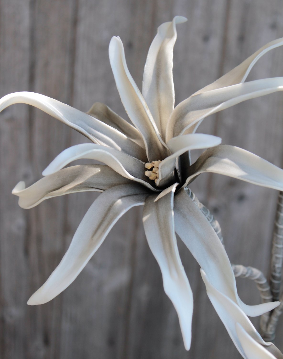 Artificial soft flower 'exotic', 5 flowers, 115 cm, grey