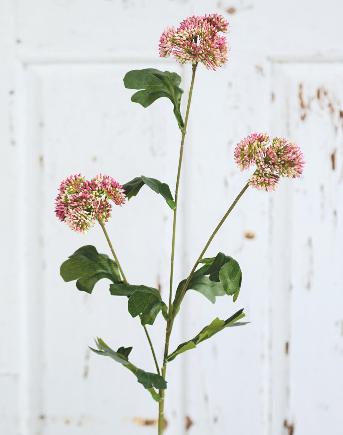 Fake Viburnum stem, 65 cm, green-pink