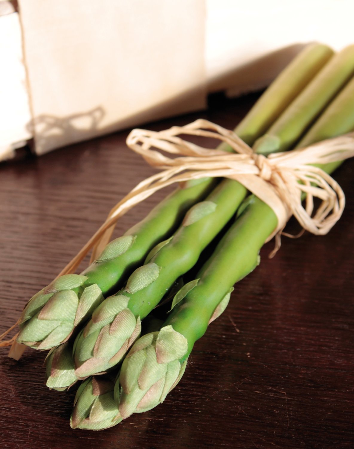 Asparagi artificiali, mazzo di 5, 23 cm, verde