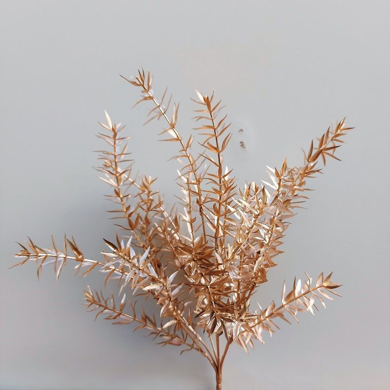 Artificial grass bush, 41 cm, gold