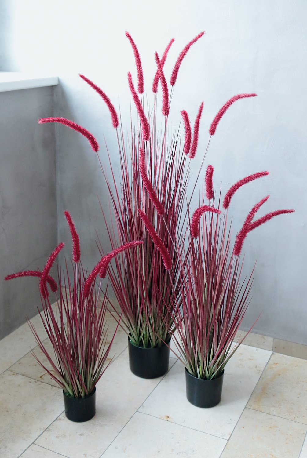 Künstlicher Grasbüschel 'Lampenputzergras', getopft, 90 cm, burgunder-grün Künstlicher Grasbüschel 'Lampenputzergras', getopft, 90 cm, burgunder-grün