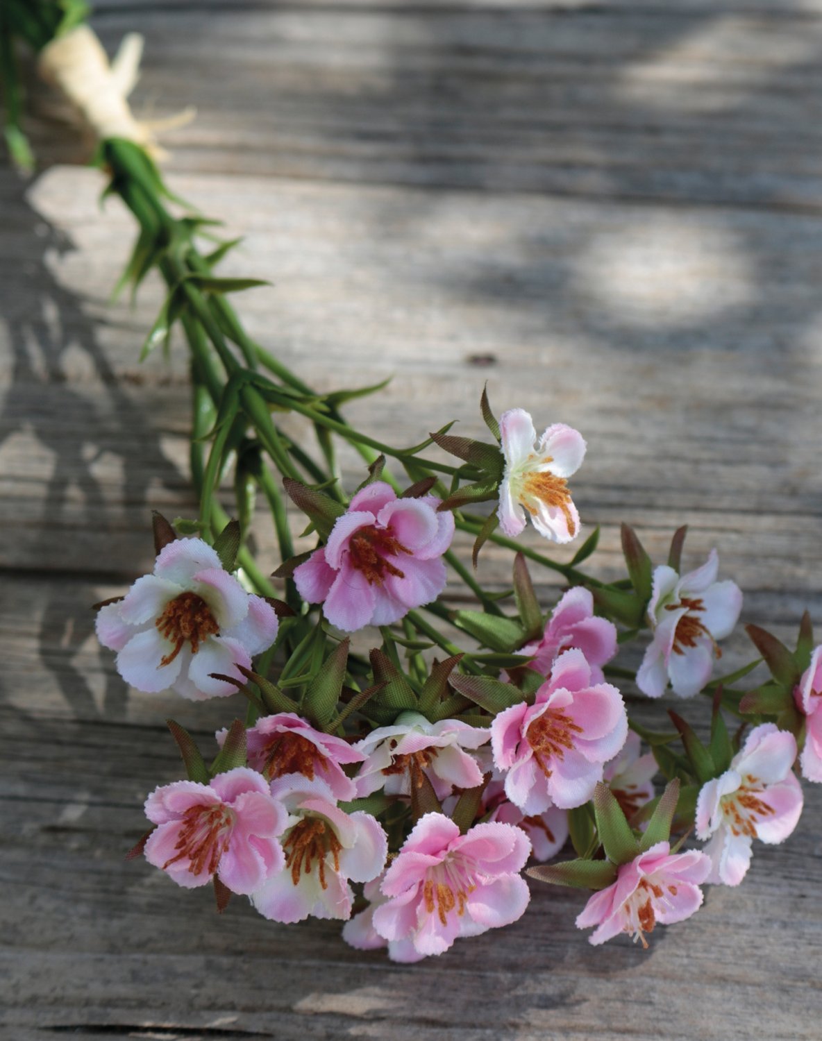 Künstlicher Wachsblumenbund, 3-fach, 32 cm, rosa