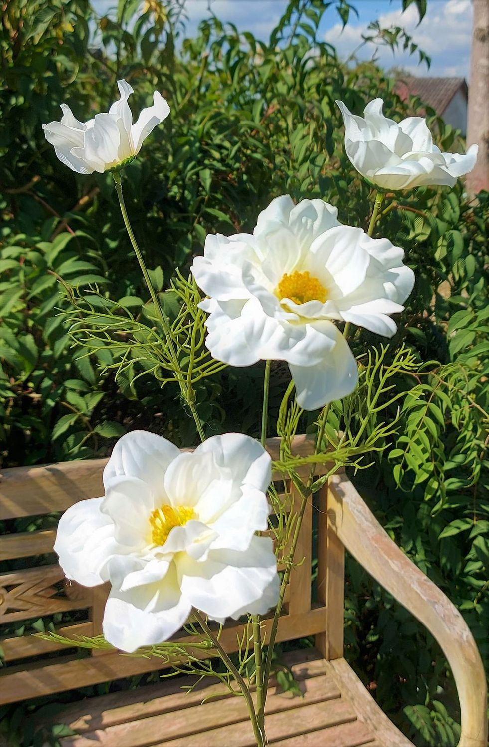 Kunstblume Cosmea, 76 cm, creme-weiß