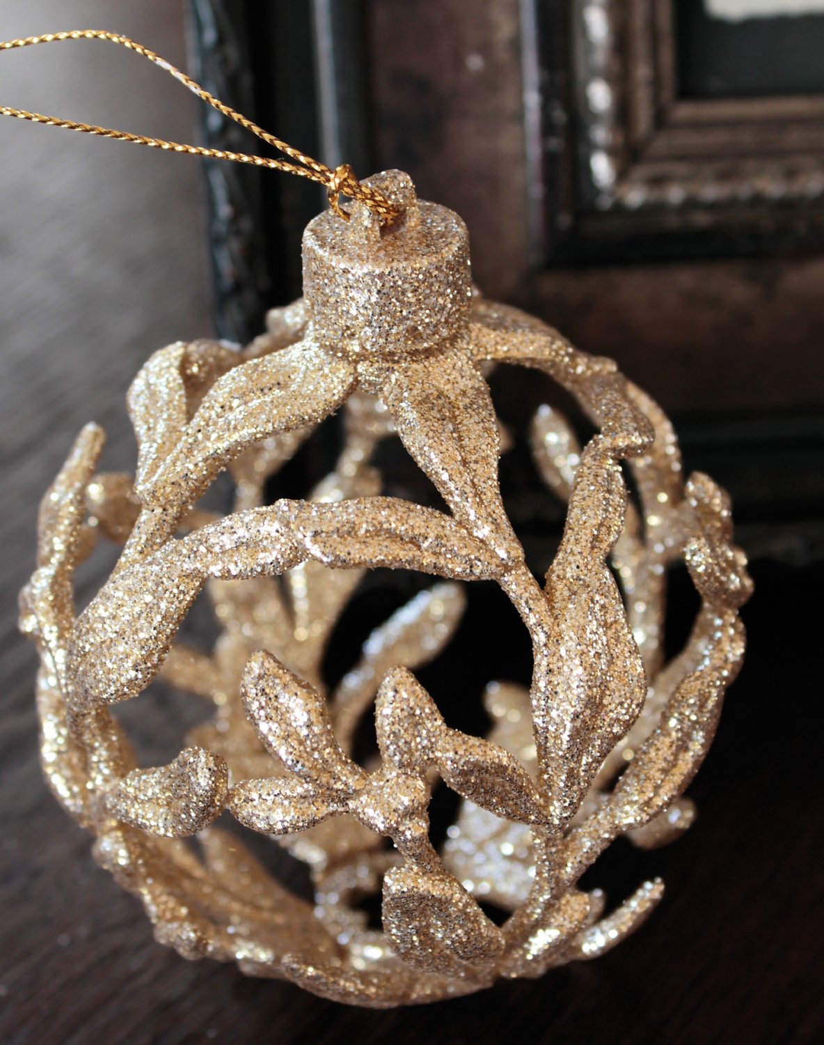 Deko Ornament, Acryl, Ø 9 cm, gold