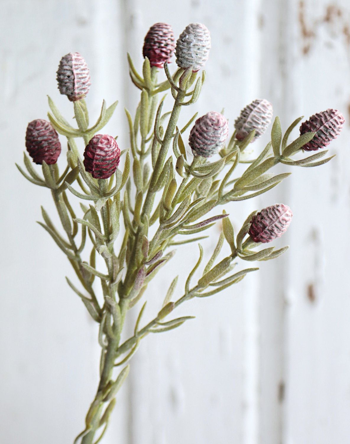 Künstliche Distel, 45 cm, rot-weiß