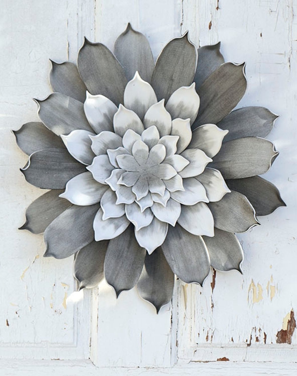 Künstliche Soft flower 'Blüte / Wanddeko', Ø 42 cm, grau