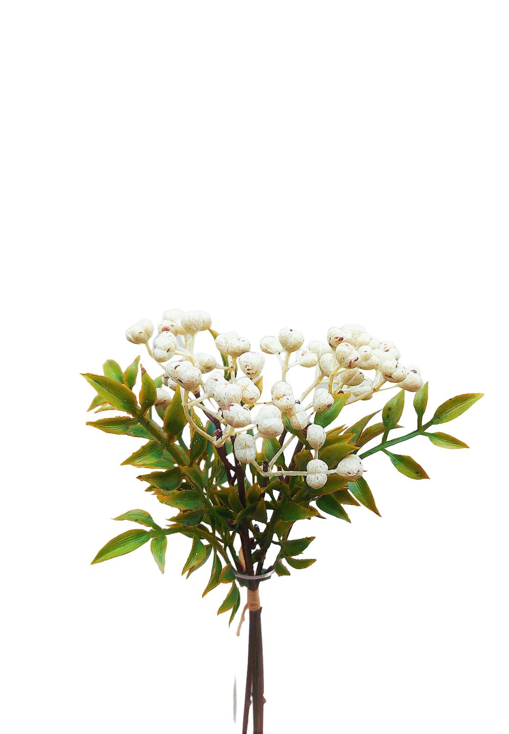 Artificial berries in bunch, 30 cm, cream-white