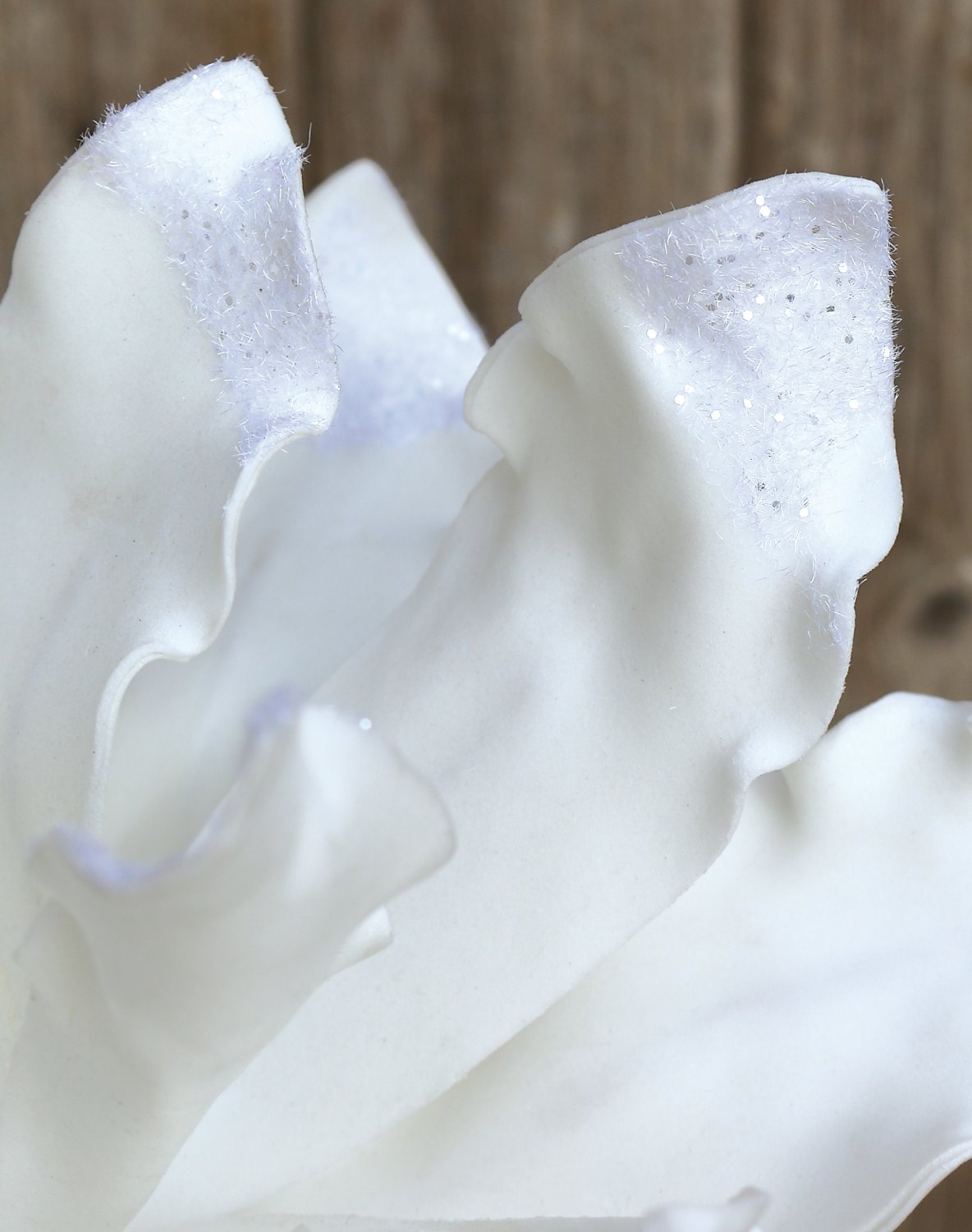 Künstliche Soft flower 'Blüte', mit Glitter, 32 cm, frost-weiß