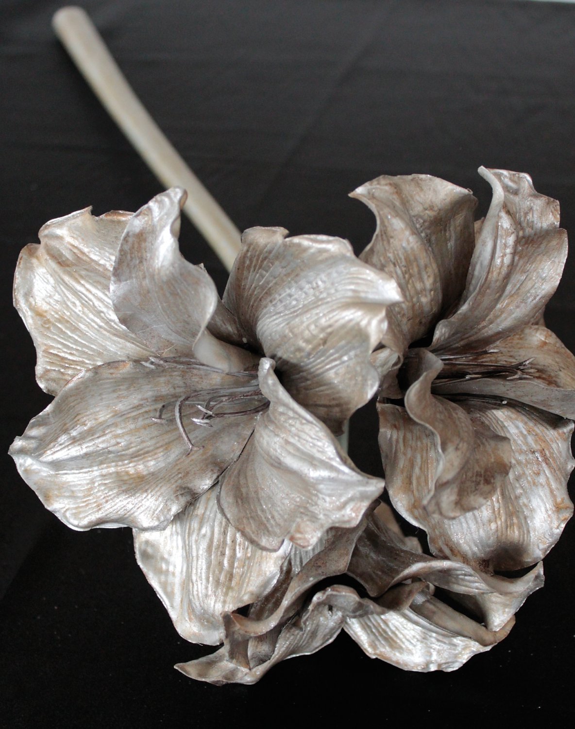 Künstliche Amaryllis, 81 cm, silber