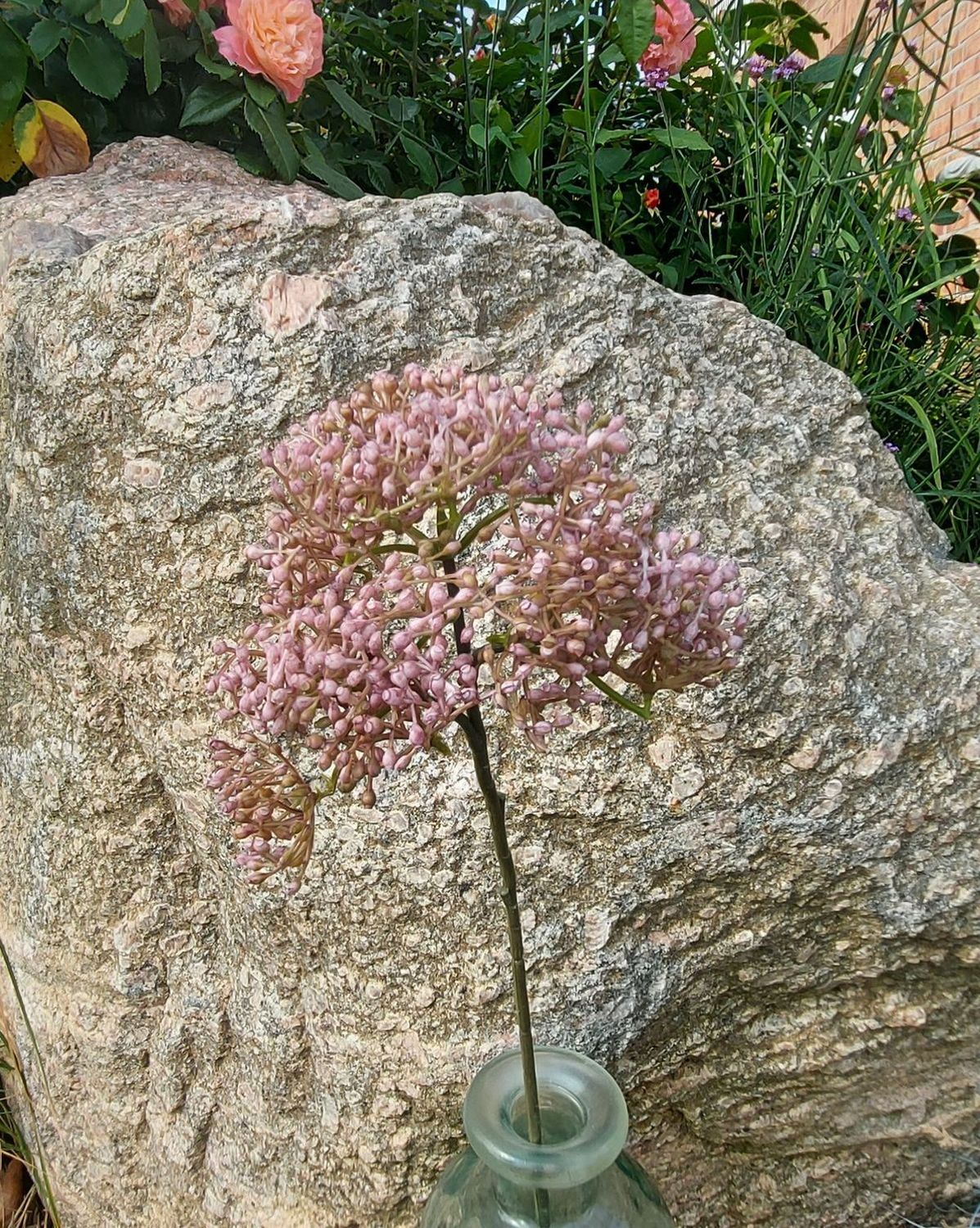 Artificial branch virburnum "Vintage", 54 cm, antique dark pink