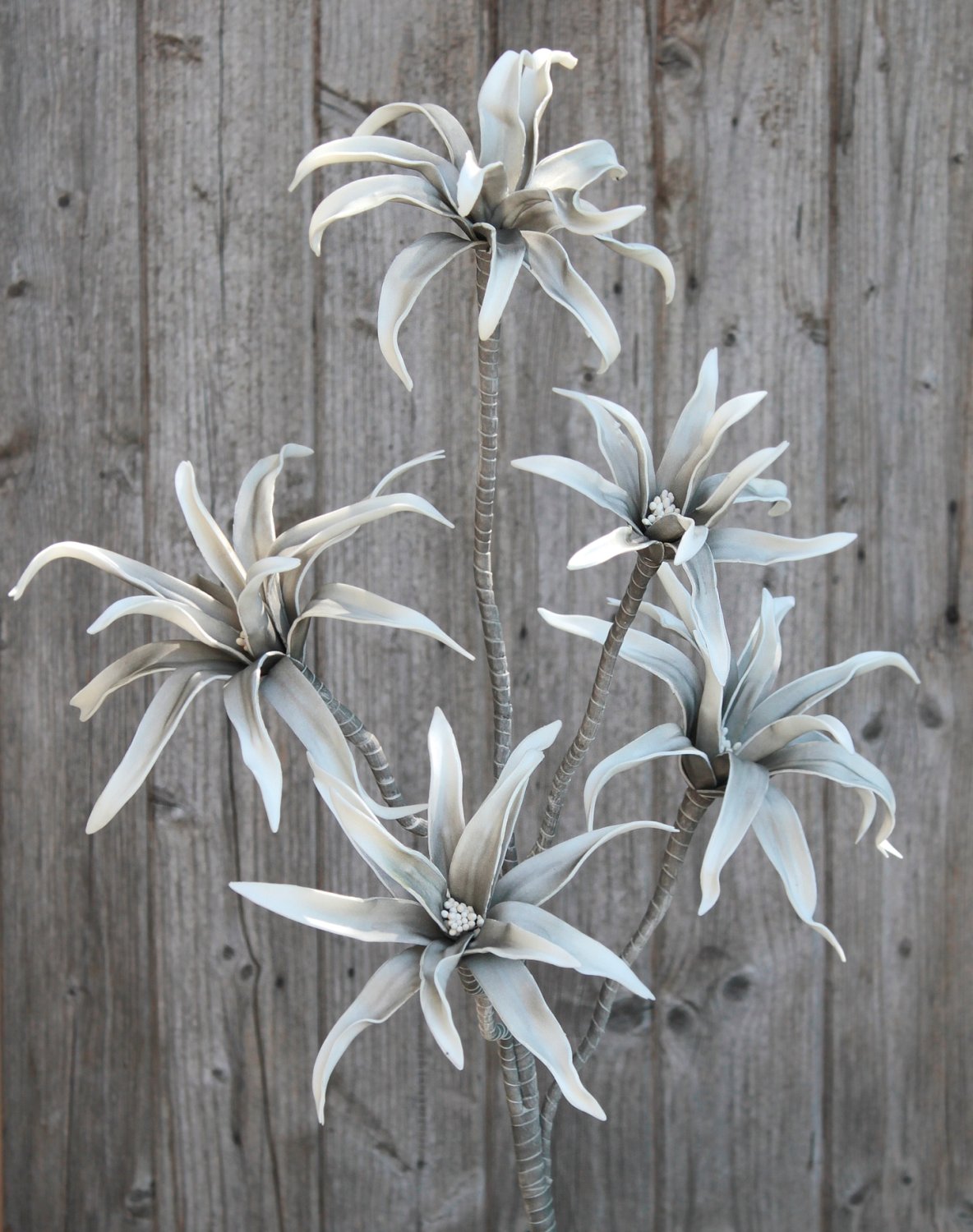 Künstliche Soft flower 'exotic', 5 Blüten, 115 cm, grau