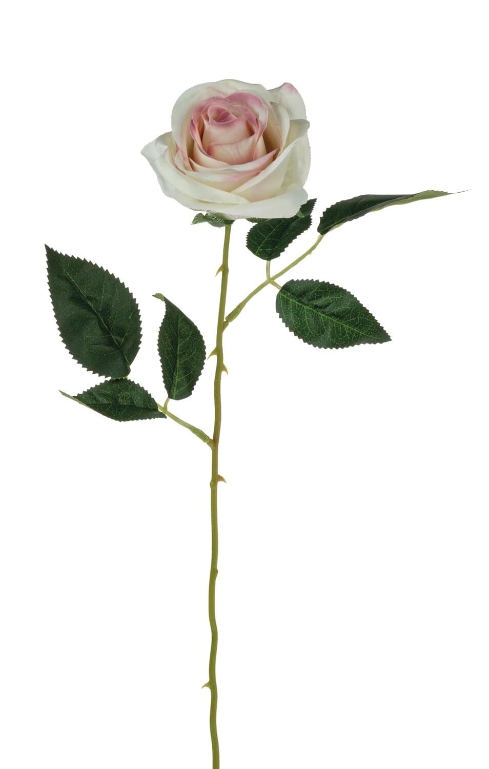 Künstliche Rose, 55 cm, Ø 7 cm, creme-rosa