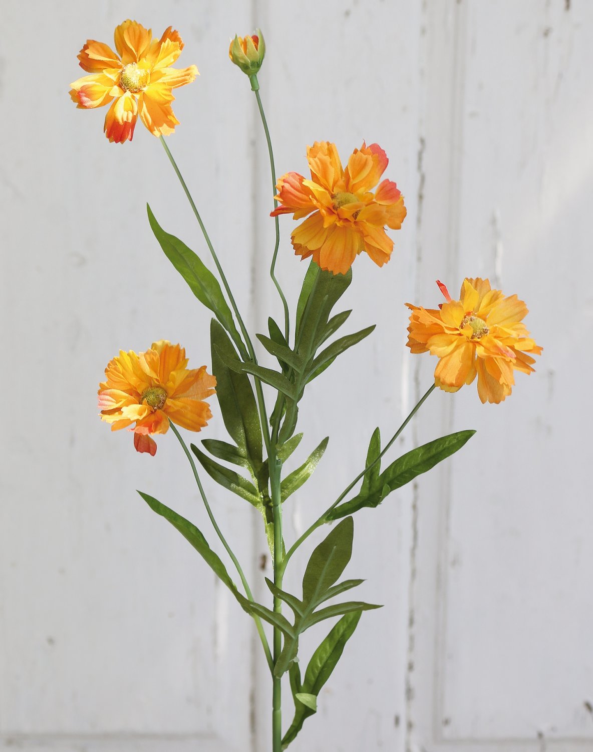 Künstliche Cosmea, 4 Blüten, 65 cm, orange