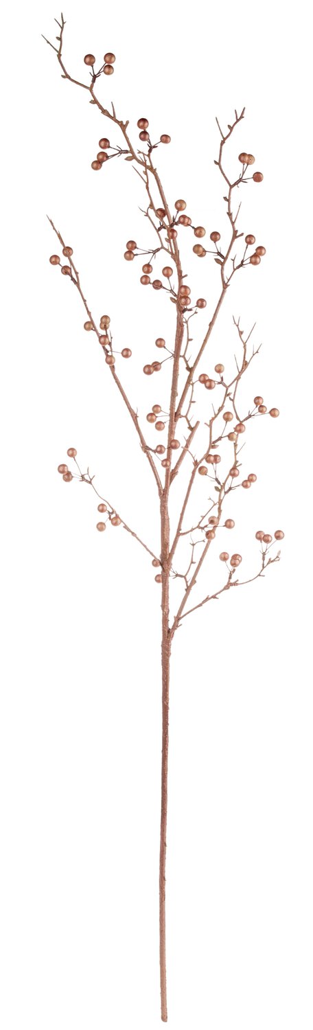 Artificial berry branch "Vintage", 119cm, champagne-camelie