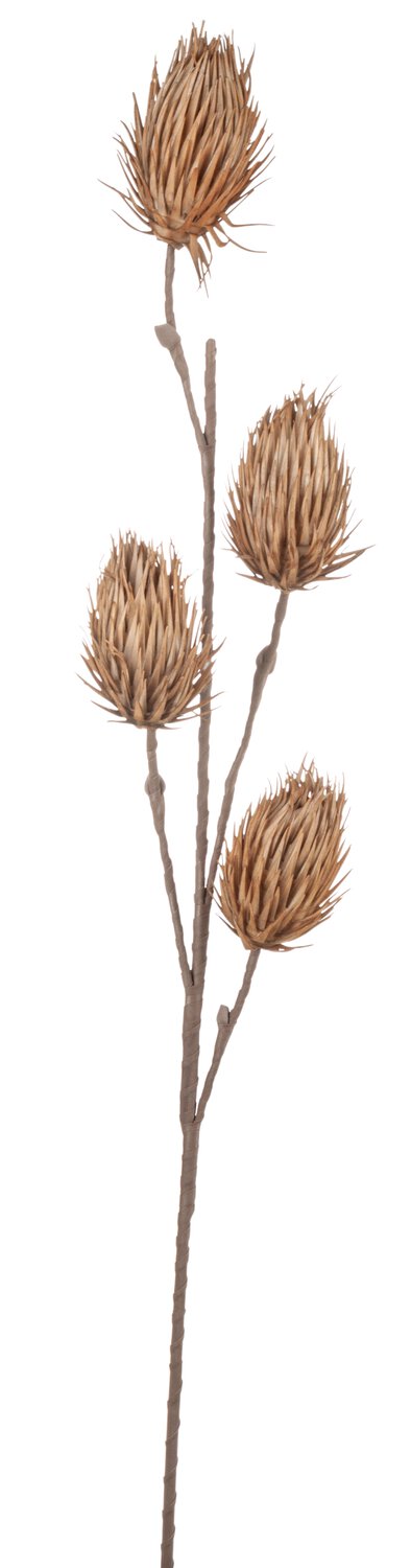 Deko Soft flower 'Distelzweig', 118 cm, braun